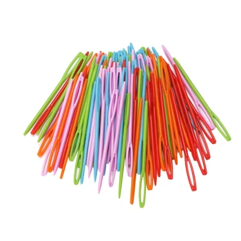 100шт Детских красочных пластиковых игл 7 см, Гобеленовая Бинка, шерстяная пряжа для шитья своими руками