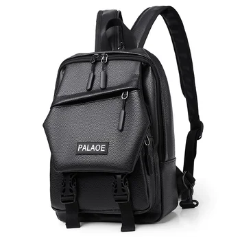 2022 Новая нагрудная сумка с USB-зарядкой, модный мужской рюкзак, Деловые сумки через плечо, Многофункциональная мужская сумка для книг, Кожаная сумка-мессенджер