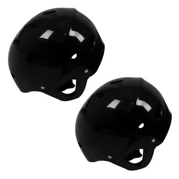 2X Защитный шлем с 11 дыхательными отверстиями для водных видов спорта, Каяк, каноэ, гребля для серфинга, доска для серфинга - Черный
