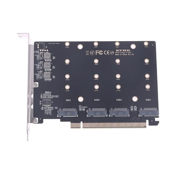4-портовый адаптер SSD-накопителя M.2 NVMe для PCIE 5.0 X16 Card SSD для 2280 2260 2242 2230