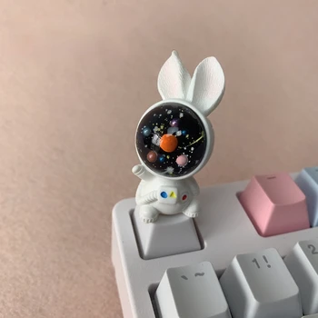MiFuny Space Rabbit Keycaps Оригинальная крышка для клавиатуры DIY, милый OEM-профиль, мультяшные аниме-колпачки для ключей для механической клавиатуры, подарки