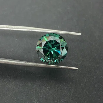 Mosangnai Необычного сине-зеленого цвета с муассанитом, бриллиантом круглой огранки 6,5 мм 1 карат для обручального кольца