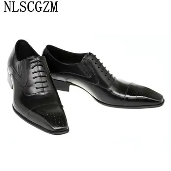 Oxford Shoes for Men Office 2024 Coiffeur Leather Shoes for Men Italiano Business Suit Formal Shoes for Men туфли мужские летние