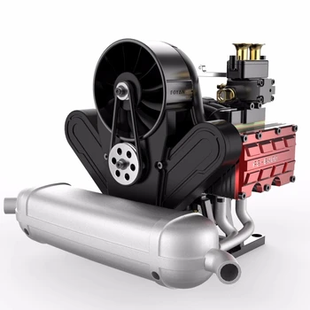 TOYAN FS-B400AC Самодельная 4-тактная горизонтально-оппозитная 4-цилиндровая модель двигателя на метаноле с реальной мощностью для мужчин GIift