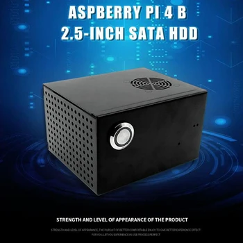 X825-C8 Чехол Для Raspberry Pi 4B X825 2,5-Дюймовый Жесткий Диск SATA SSD С Охлаждающим Вентилятором + Кнопка Переключения
