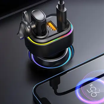 Автомобильная розетка USB 1 комплект универсальных RGB-ламп с длительным сроком службы, Bluetooth-совместимое умное автомобильное USB-зарядное устройство, Автоаксессуары
