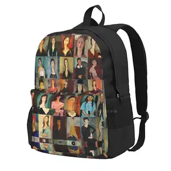 Амадео Модильяни Подросток, студент колледжа, рюкзак для ноутбука, дорожные сумки Modigliani Italian Jewish Modern