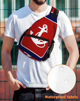 Белая нагрудная сумка с якорем для мужчин, повседневная спортивная сумка через плечо, женская дорожная водонепроницаемая сумка-мессенджер