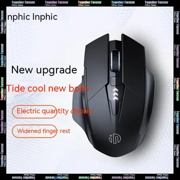 Беспроводная мышь Inphic Pm6 2.4g, перезаряжаемая игровая мышь Type-c с быстрой зарядкой, без звука, Эргономичный дисплей питания для ноутбука PC Gamer