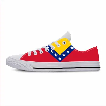 Венесуэла Венесуэльский флаг 7 звезд Патриотическая гордость Повседневная тканевая обувь с низким верхом Удобные дышащие мужские и женские кроссовки с 3D принтом