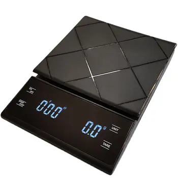 Весы для кофе с USB-зарядкой и таймером, 3 кг / 0,1 г, Прецизионные электронные кухонные весы, водонепроницаемые цифровые весы, бытовые пищевые весы