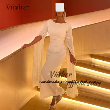 Вечерние платья Viisher из белого атласа 