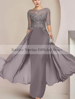 Длинные платья-футляр Kadier Novias для матери невесты 2023 года с короткими рукавами, свадебное платье для гостей на вечеринку
