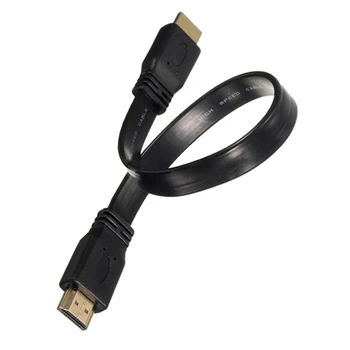 Короткий Штекер HDMI От Мужчины к Мужчине Плоский Кабельный Шнур Full HD для Аудио Видео HDTV TV