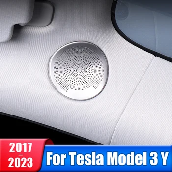 Крыша передней стойки автомобиля, аудио твитер, накладка динамика для Tesla Model 3 Y 2017- 2020 2021 2022 2023 2024 Аксессуары