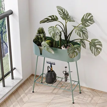 Металлическая подставка для растений на металлическом полу, Подставка для цветов, Внутренняя Балконная витрина Porta Vaso Per Piante, Мебель для балкона.