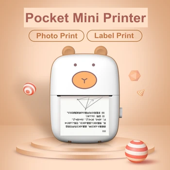 Мини-Термопринтер Этикеток Smart Pocket Портативный Фотопринтер Для Телефона Wireless Bluetooth Adhesive Miniprint С Бумагой Для Печати