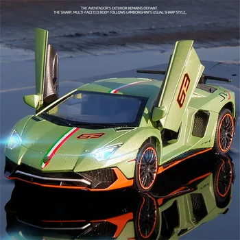 Модель спортивного автомобиля из сплава Aventador LP780-4, изготовленная на заказ, металлическая модель гоночного автомобиля С высокой имитацией звука и света, игрушка в подарок.