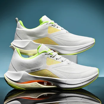 Мужские и женские кроссовки для марафона, спортивная обувь для бега трусцой на воздушной подушке, дизайнерские сетчатые кроссовки, комфортные теннисные туфли для спортивных тренировок.