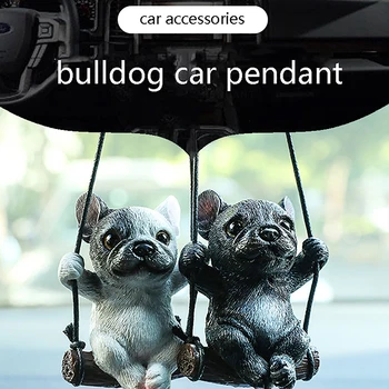 Новые аксессуары для автомобиля с аниме-милой собачкой из смолы, креативное украшение для подвешивания в автомобиле, Подвеска с собачьими качелями из смолы для украшения автомобиля