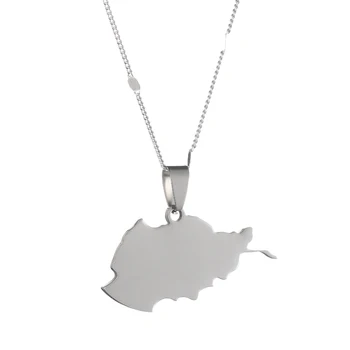 Ожерелья с подвесками на карте Афганистана для женщин Золотого цвета, Карты серебряного цвета, ювелирные изделия, подарки