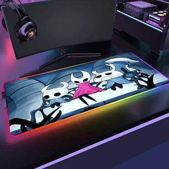 Полая RGB Светодиодная подсветка Коврик для мыши Cute Knight Игровые Аксессуары Ковры XXL Механическая Клавиатура Настольный коврик Большой коврик для геймера
