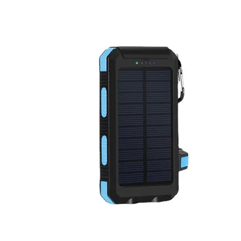 Прочный водонепроницаемый мобильный источник питания на солнечной энергии 20000 мАч, компас, зарядка для мобильного телефона на солнечной энергии