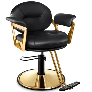 Салонное кресло Baasha Premium Gold с сиденьем и спинкой из пены с эффектом памяти, стильное салонное кресло с просторной зоной отдыха