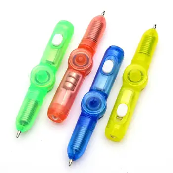 Светодиодная Красочная светящаяся вращающаяся ручка Шариковая ручка-каталка Учебные канцелярские принадлежности Разного цвета