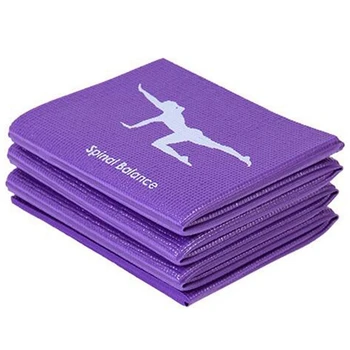 Складной коврик для йоги из ПВХ, Коврик для упражнений, Утолщенный Нескользящий Складной коврик для фитнеса в тренажерном зале, принадлежности для пилатеса, напольный игровой коврик, фиолетовый, фиолетовый