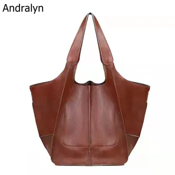 Сумки из мягкой кожи большой емкости для женщин, дизайнерская сумка через плечо из искусственной кожи, женская сумка-тоут в стиле ретро, негабаритная сумка
