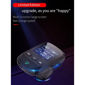 Универсальный автомобильный Bluetooth 5.0 FM-передатчик, Автомобильный MP3-плеер, USB Quick Charge 3.0, Быстрая зарядка