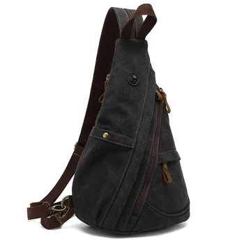 Холщовая нагрудная сумка в винтажном стиле, мужская сумка-мессенджер через плечо, нагрудная сумка