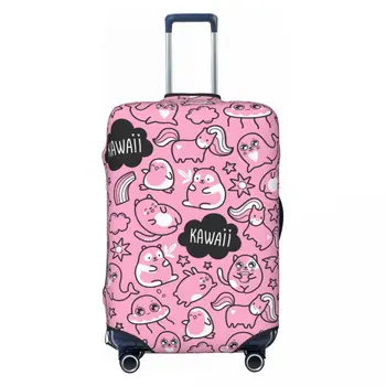 Чехол для чемодана с изображением Супер Кавайных животных, Мультяшный рисунок, Защита для бизнеса, Принадлежности для багажа, Рождественский подарок на перелет