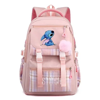 Школьный ранец MINISO Disney Stitch для учащихся начальной и средней школы для мужчин и женщин, рюкзак большой емкости, сумка для компьютера