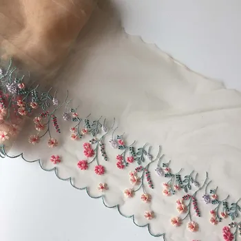 1 метр Вышитой сетки с отделкой и цветочным рисунком Аксессуары для нижнего белья Кружевная ткань для бюстгальтера Платье Шитье Рукоделие DIY Высокое Качество
