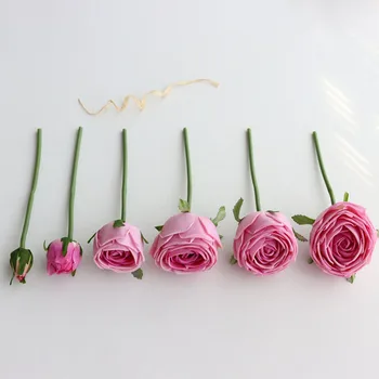 21 см Бода Роза Искусственный цветок 6 Ветвей Свадебный подарок в Европейском стиле Скандинавское Украшение для дома Букет из розового шелка на ощупь