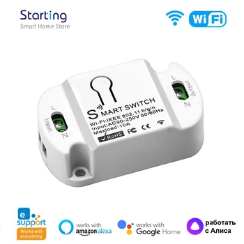 eWeLink Mini WiFi + Bluetooth Smart Switch Модуль DIY LED Light Switch Приложение голосового управления Работает с Alexa Google Home Alice