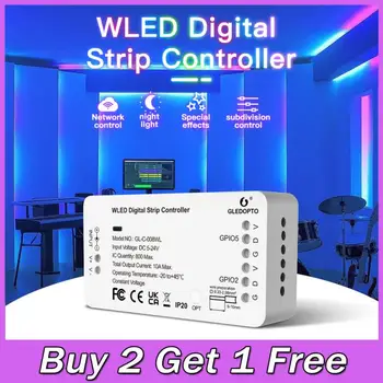 GLEDOPTO WLED Strip Controller 5-24 В 800 Микросхем RGB RGBW LED Light Strip Controller DIY WiFi APP Control 100 Динамических Режимов Освещения