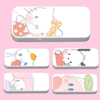 Kawaii Sanrio Hello Kitty Kuromi Cinnamoroll Футляр Для Очков Pochacco Pom Pom Purin Keroppi My Melody Коробка Для Хранения Очков От Близорукости