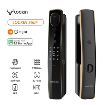 Lockin S50F Пальцевая вена 3D лицо Умный дверной замок Монитор Интеллектуальный пароль отпечатка пальца Биометрический ключ Разблокировки для приложения Mi Home