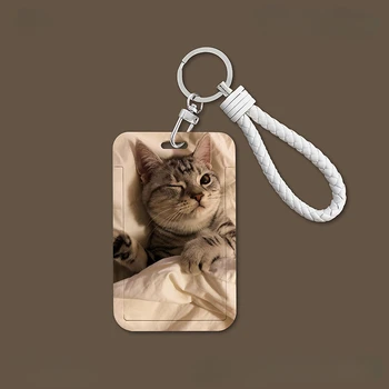 Держатель Карты Cute Cat Kawaii Chinese Dragon-li Card Case Жесткий ABS Пластиковый Выдвижной Чехол Для Транспортной Карты