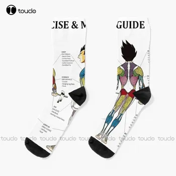 Диаграмма анатомии упражнений для бодибилдинга, Диаграмма мышц, Аниме-носки, Спортивные носки, Мужской дизайн, Милые Носки, Креативные Забавные носки