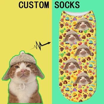 Короткие носки с 3D милыми конфетами и принтом в виде лица друзей для мужчин и женщин, модные забавные носки, Носки с дизайном 