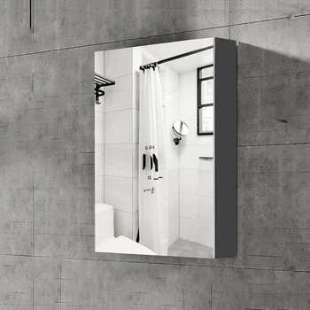 Космический алюминиевый двусторонний зеркальный подвесной шкаф, минималистичный настенный шкаф, небольшой размер, современный, черный зеркальный шкаф для ванной комнаты