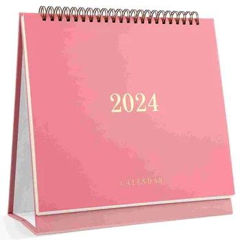 Настенный календарь, настольный календарь, ежемесячный планировщик, календарь с напоминанием о праздниках, настольный календарь Январь 2024-декабрь 2025 (розовый)