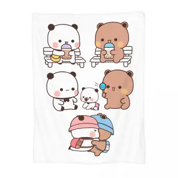 Одеяла Bubu Dudu Kawaii, Фланелевые одеяла с милым рисунком Медведя и панды, уютные теплые пледы для постельного белья, покрывала для путешествий