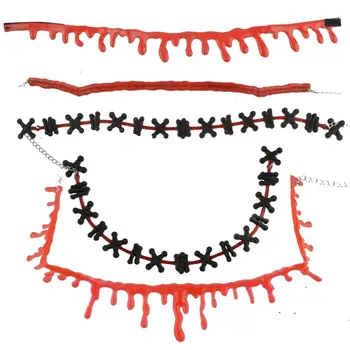 Ожерелье с каплями крови на Хэллоуин Украшения из крови На Хэллоуин Ужас Дом с привидениями бар Аксессуары для Маскарада Детская игрушка в подарок