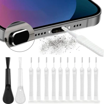 Порт для зарядки мобильного телефона Пылезащитный штекер для iPhone Samsung Универсальный комплект для чистки портов Инструмент для чистки компьютерной клавиатуры Щетка для чистки
