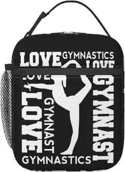 Портативная сумка для ланча Love Gymnastics Gymnast, изолированная многоразовая сумка для ланча для мужчин и женщин